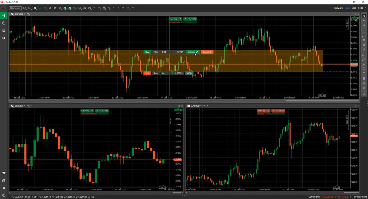 Flash OCO OSO - Professional cTrader plugin for managing complex OCO (Order Cancels Order) and OSO (Order Sends Order) setups quickly and without execution mistakes.